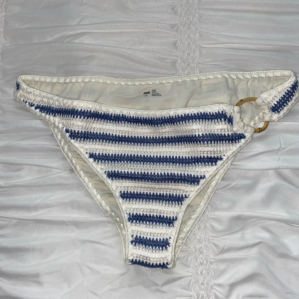 Aerie Striped Crochet Bikini Bottom
